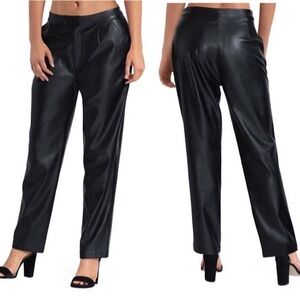 NWT-HALSTONBLACK Faux Leather Straight-Leg Pants